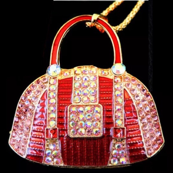 Red and Pink Purse Necklace - Picture 4 of 5